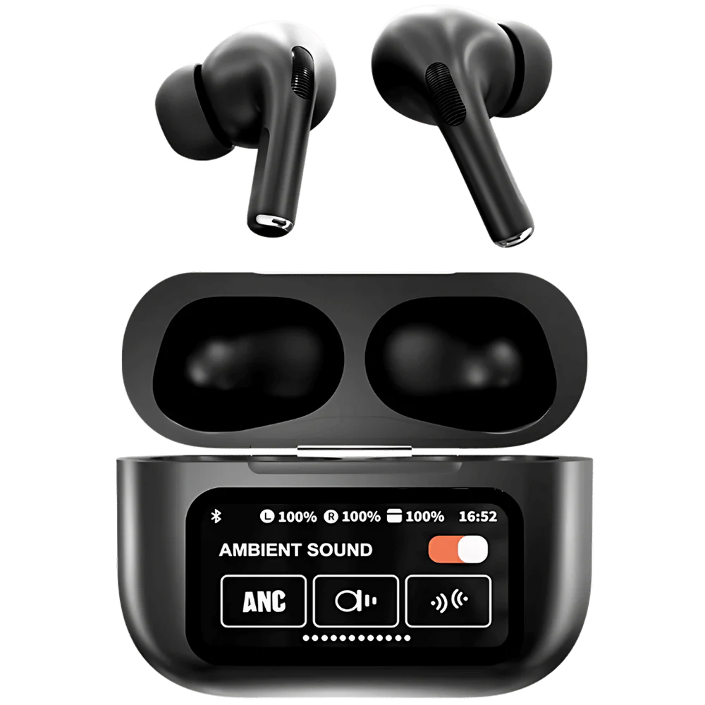 smart-touchscreen-bluetooth-earbuds-full-color-display-ai-interaction-hd-sound-waterproof-wireless-charging-noise-cancelling-png-black