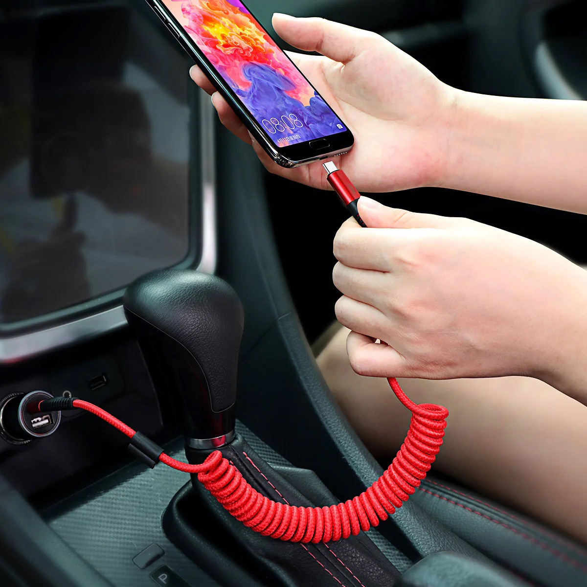 OEM Fish Eye USB-C Spring Cable 2A 3.3 ft