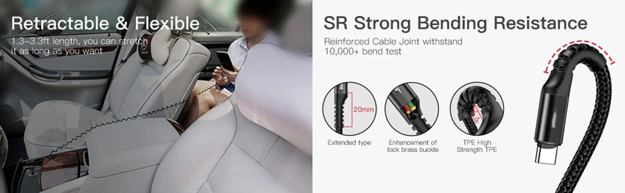 OEM Fish Eye USB-C Spring Cable 2A