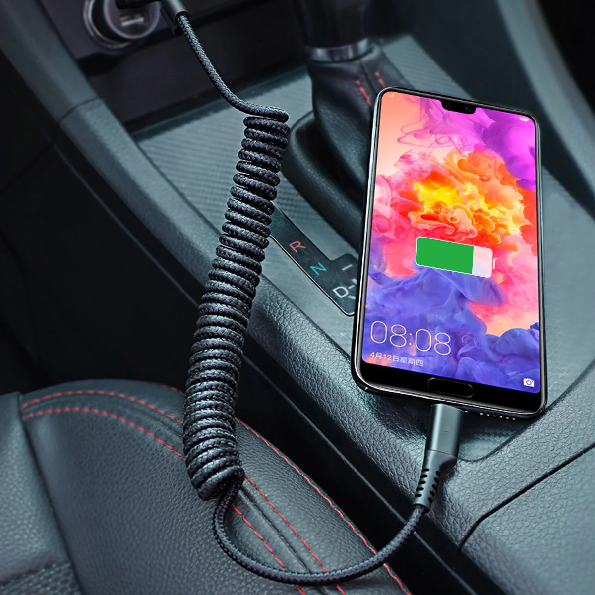 OEM Fish Eye USB-C Spring Cable 2A 3.3 ft