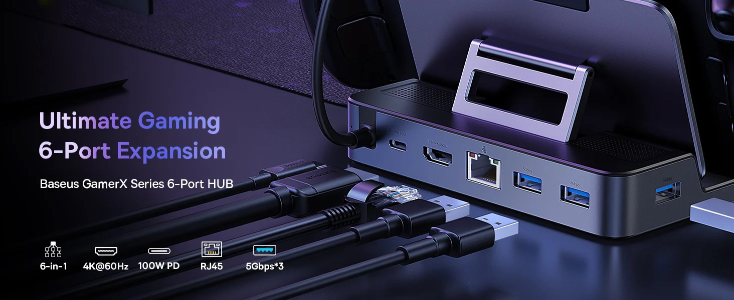 OEM GamerX 6 Ports USB-C Steam Deck Docking Station