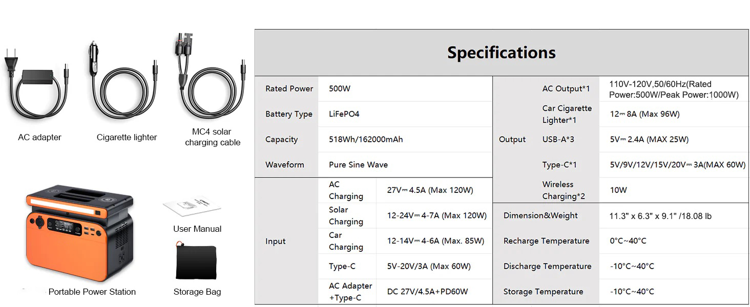 OEM Portable Power Station 500W